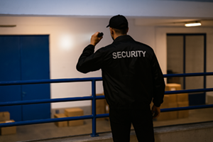 Warehouse security night patrol
